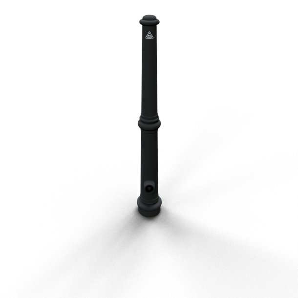 Aluminium ornamental bollard | series 490 | removable, with triangular locking mechanismacc. with DIN 3223, self-engaging lockwith hot-dip galvanized ground socket part-no. 460.40approx. 400 mm below ground | without eyelet